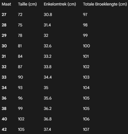 Heren pantalon recht model